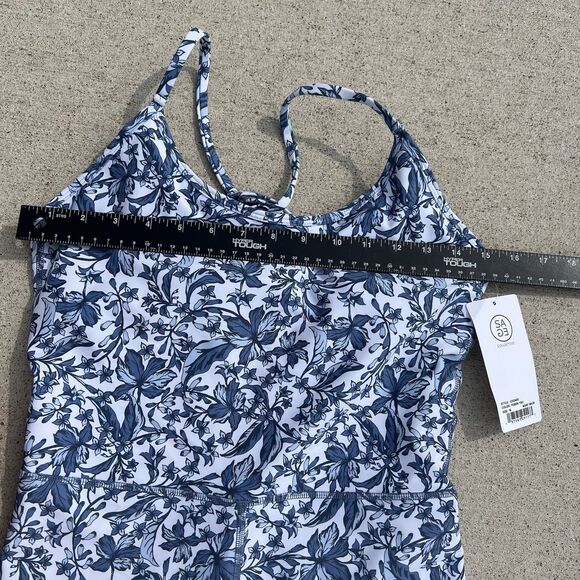 Sage Collective One Piece Jump Suit Activewear Romper Blue Floral NWT $85 Med - Picture 3 of 8
